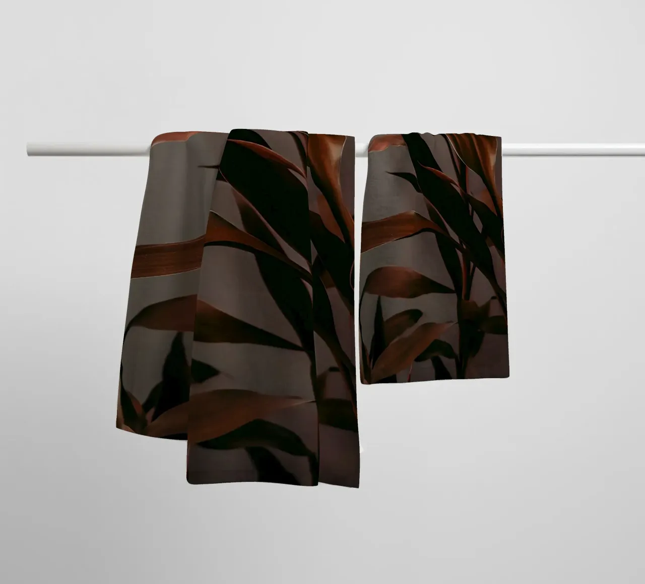 branch leaf in shadow asciugamano da bagno da feny
