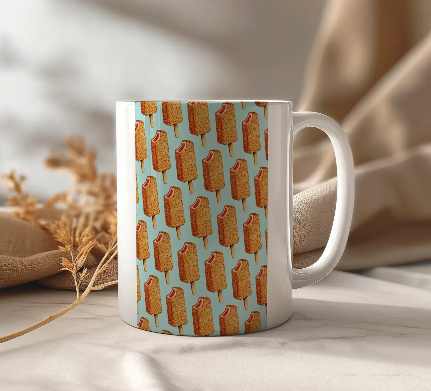 Strawberry Shortcake Popsicle Pattern ceramic mug by Kelly Gilleran