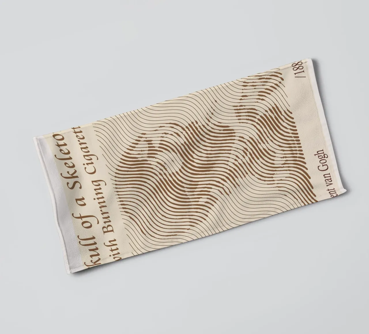 Skull of a Skeleton with Burning Cigarette Vincent van Gogh towel by Doa Project