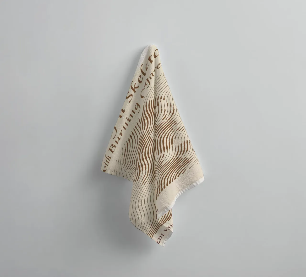 Skull of a Skeleton with Burning Cigarette Vincent van Gogh towel by Doa Project