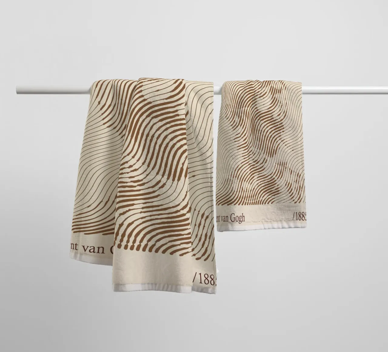Skull of a Skeleton with Burning Cigarette Vincent van Gogh towel by Doa Project