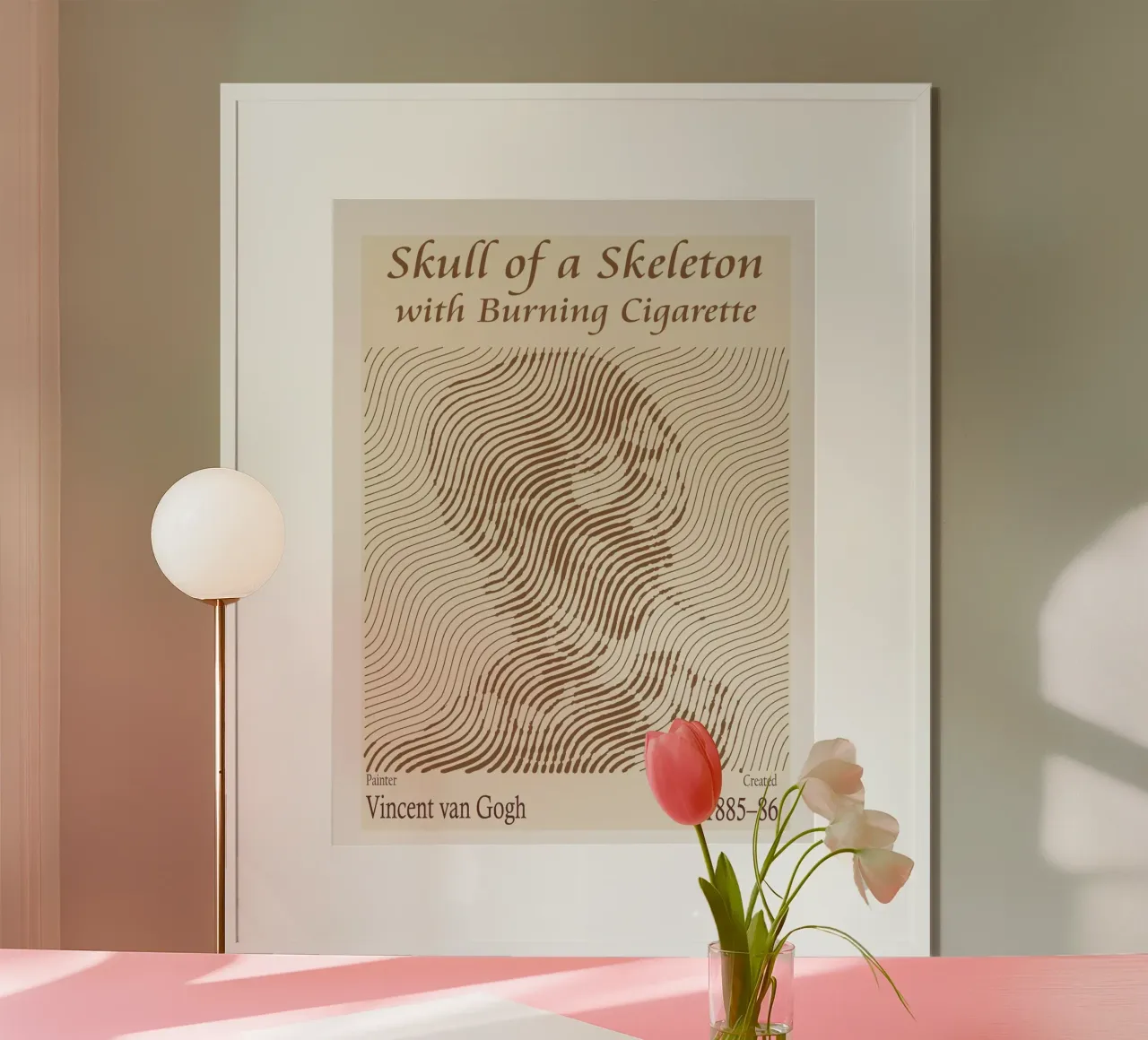 Skull of a Skeleton with Burning Cigarette Vincent van Gogh hahnemühle by Doa Project