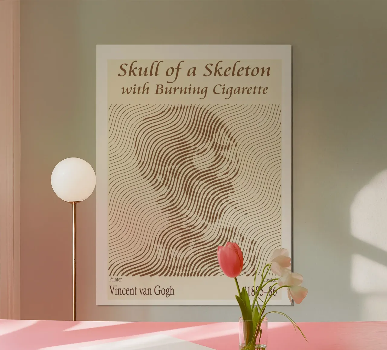 Skull of a Skeleton with Burning Cigarette Vincent van Gogh hahnemühle by Doa Project