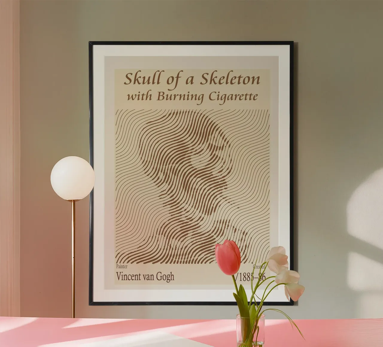 Skull of a Skeleton with Burning Cigarette Vincent van Gogh hahnemühle by Doa Project