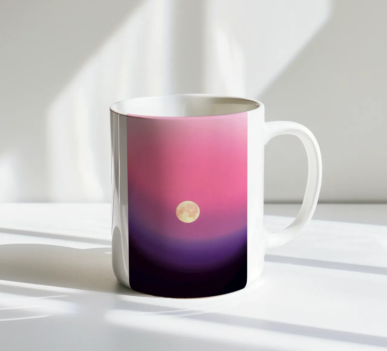 gradient pink and moon tazza in ceramica da feny