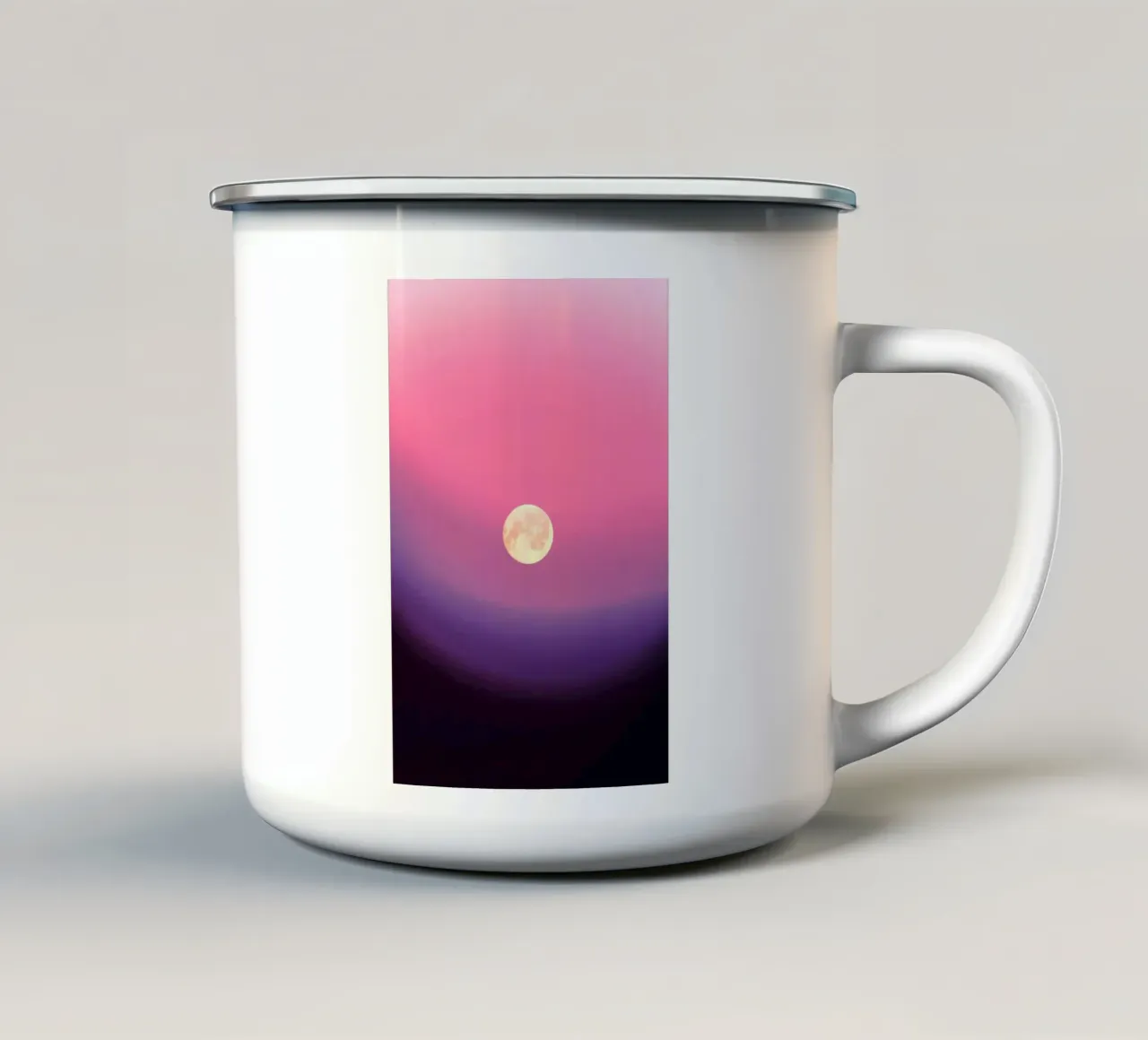 gradient pink and moon emaille mok van feny
