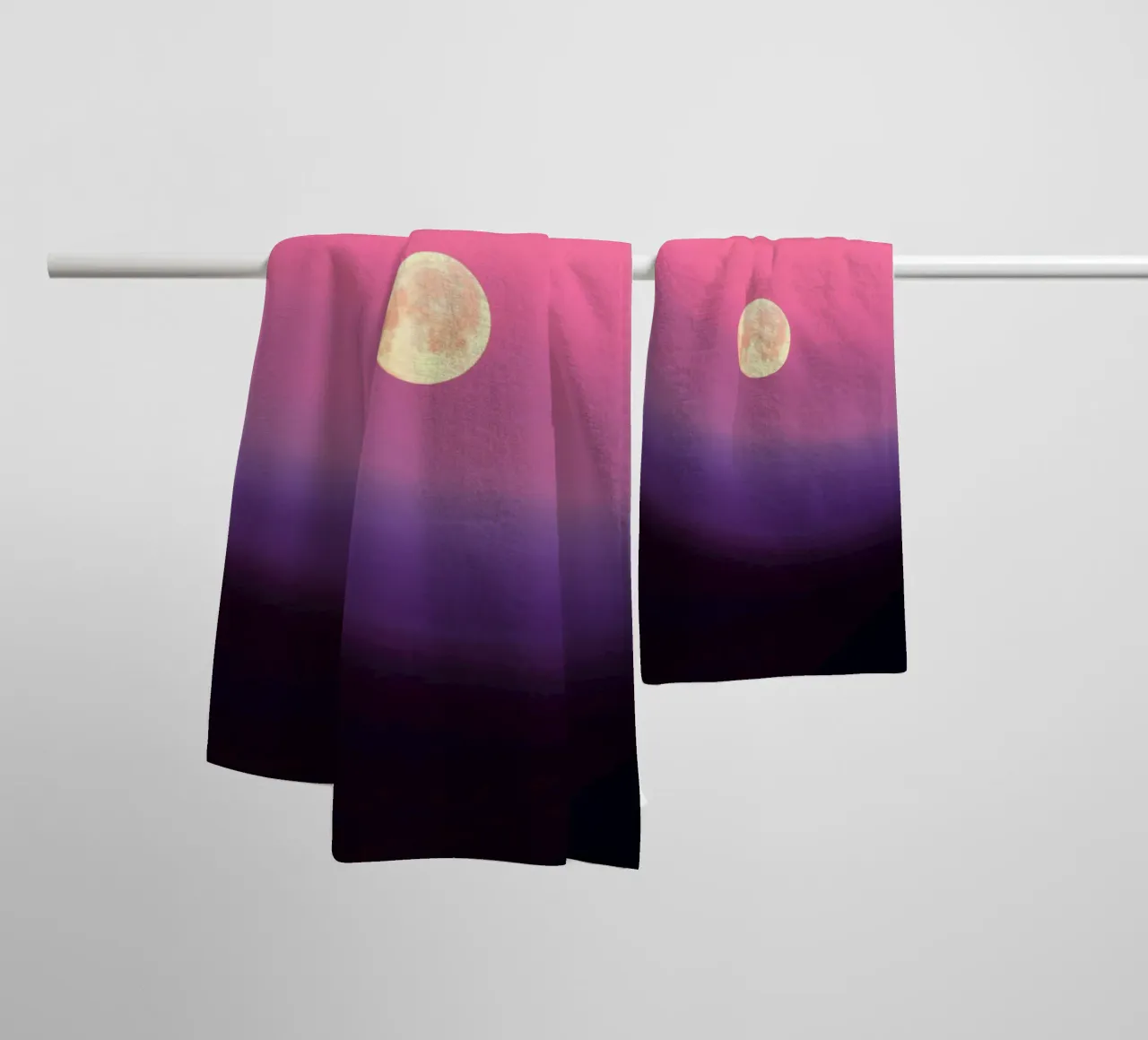 gradient pink and moon asciugamano da bagno da feny
