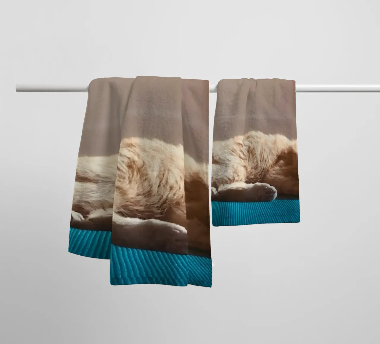 sleeping cat in the house asciugamano da bagno da feny