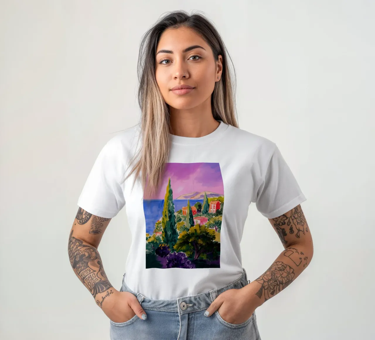 Cliffside Cypress View camiseta de Angkasa Mist
