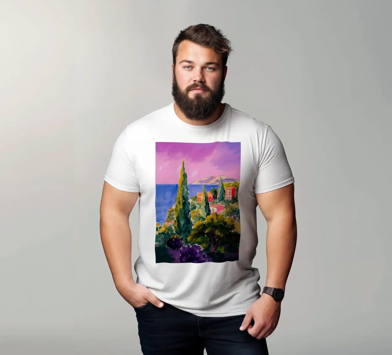 Cliffside Cypress View camiseta de Angkasa Mist
