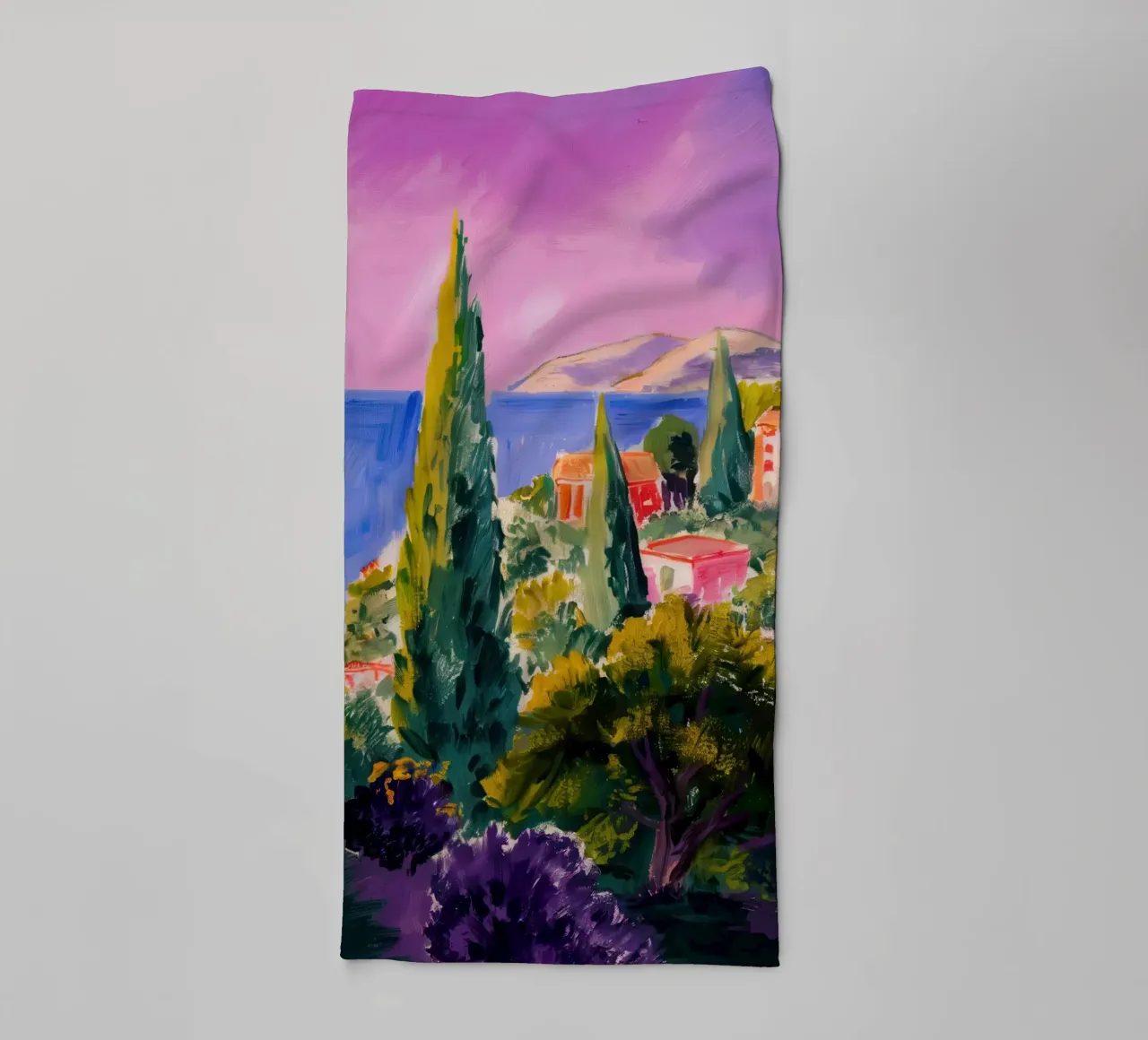 Cliffside Cypress View towel by Angkasa Mist