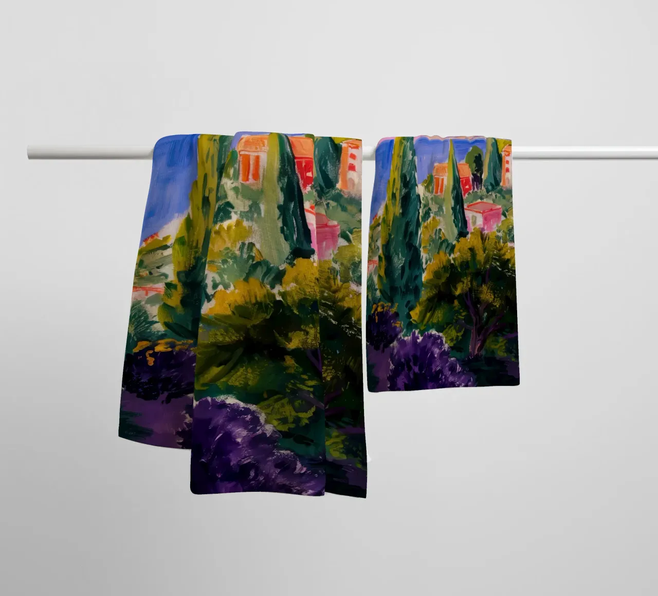 Cliffside Cypress View towel by Angkasa Mist