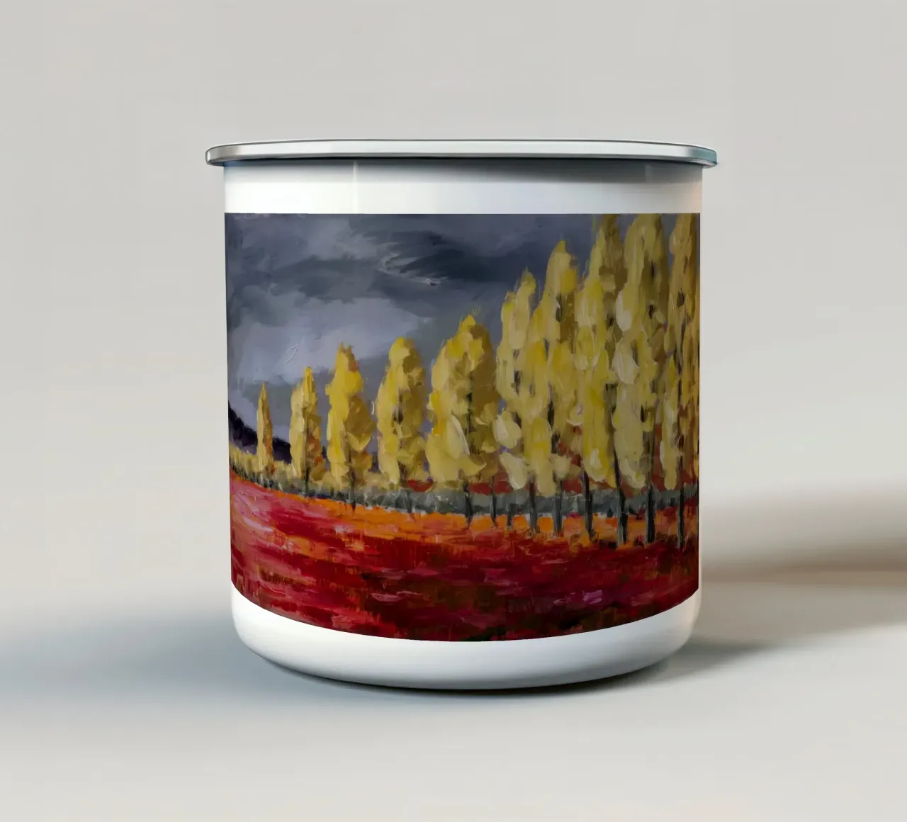 Riflessi d'oro d'autunno tazza in smalto da Angkasa Mist