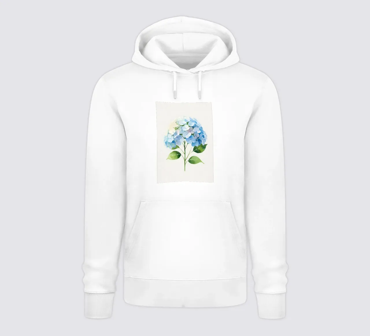 Poster minimalista con ortensie acquerellate felpa con cappuccio da Bloom And Brush