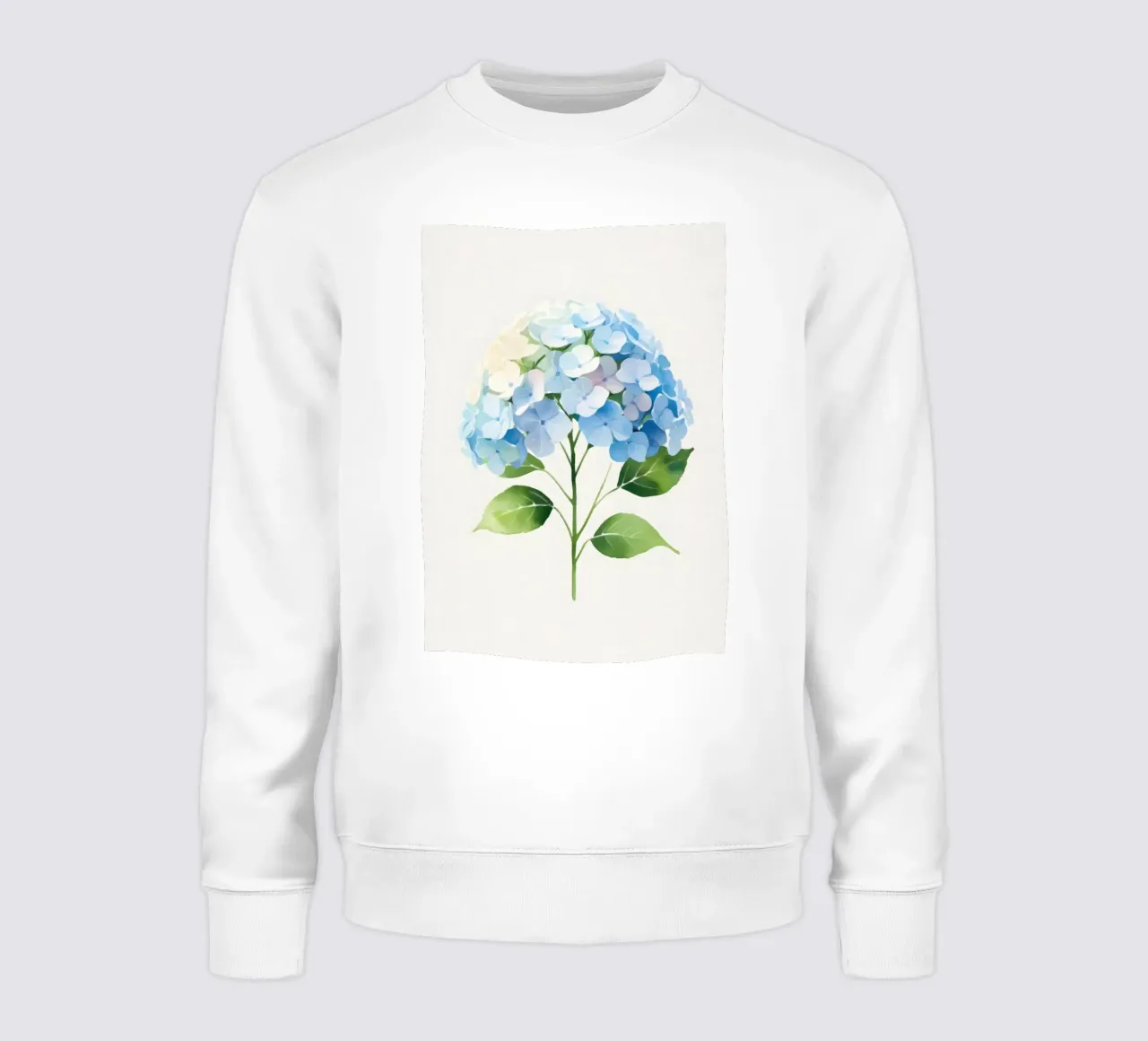 Poster minimalista con ortensie acquerellate felpa da Bloom And Brush