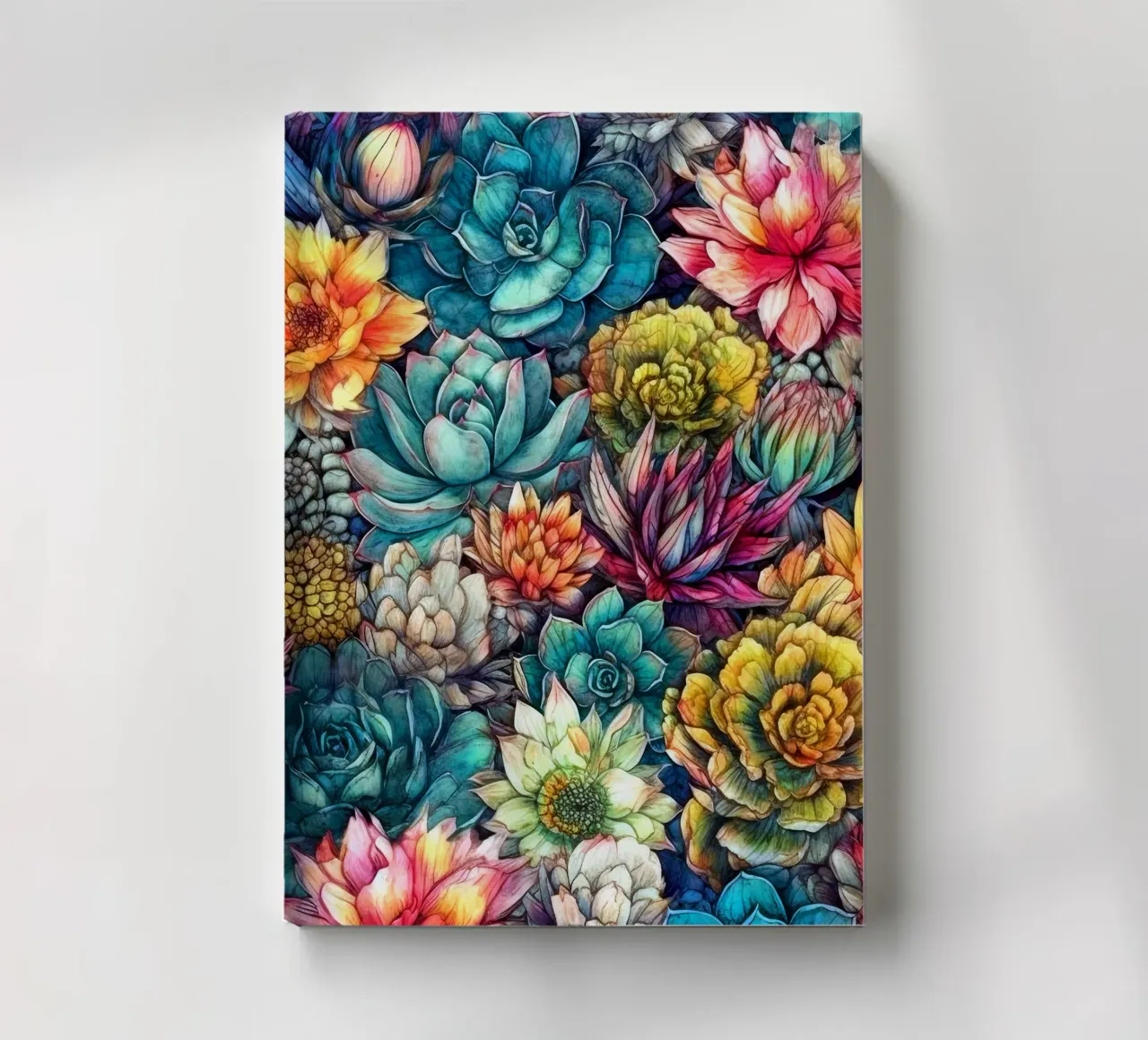 Floral succulents and cacti nature art F notebook by Justyna Jaszke JBJart
