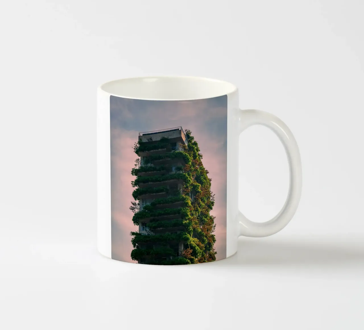 skyscape forest building tazza in ceramica da feny