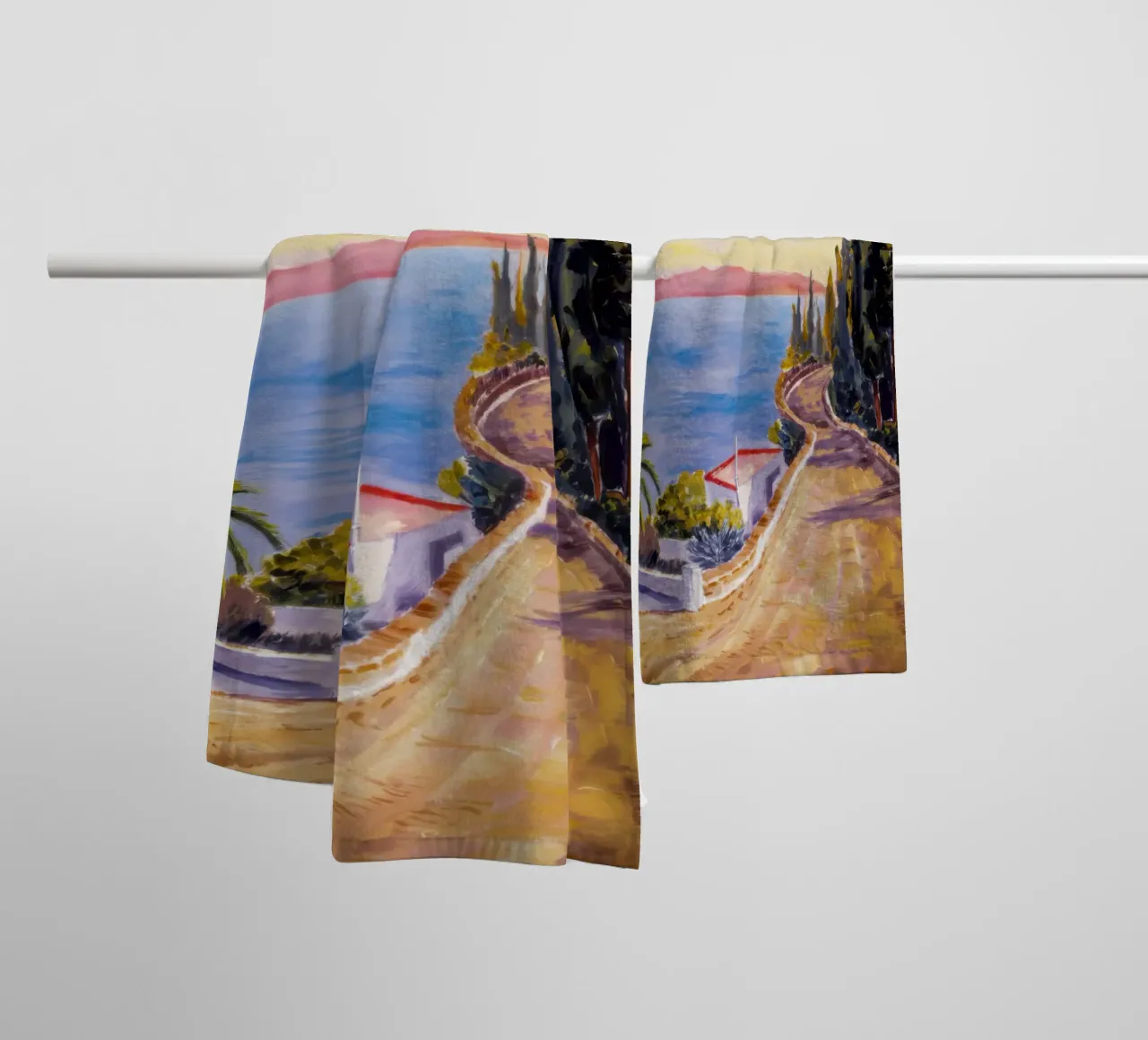 Coastal Road Descent towel by Angkasa Mist