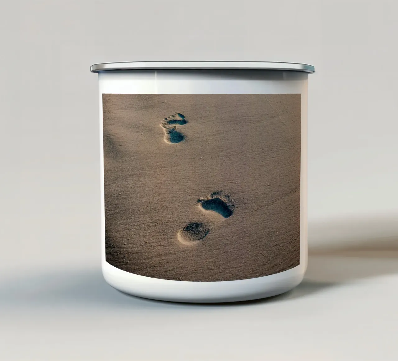 footprint walk tazza in smalto da feny