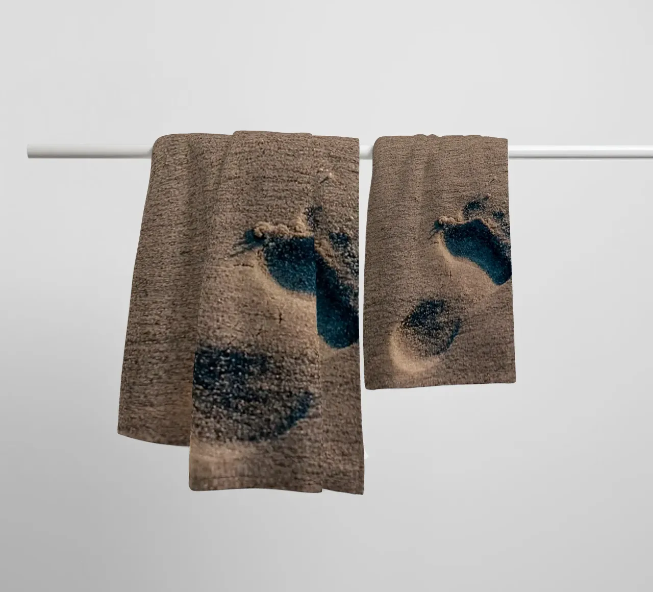 footprint walk asciugamano da bagno da feny