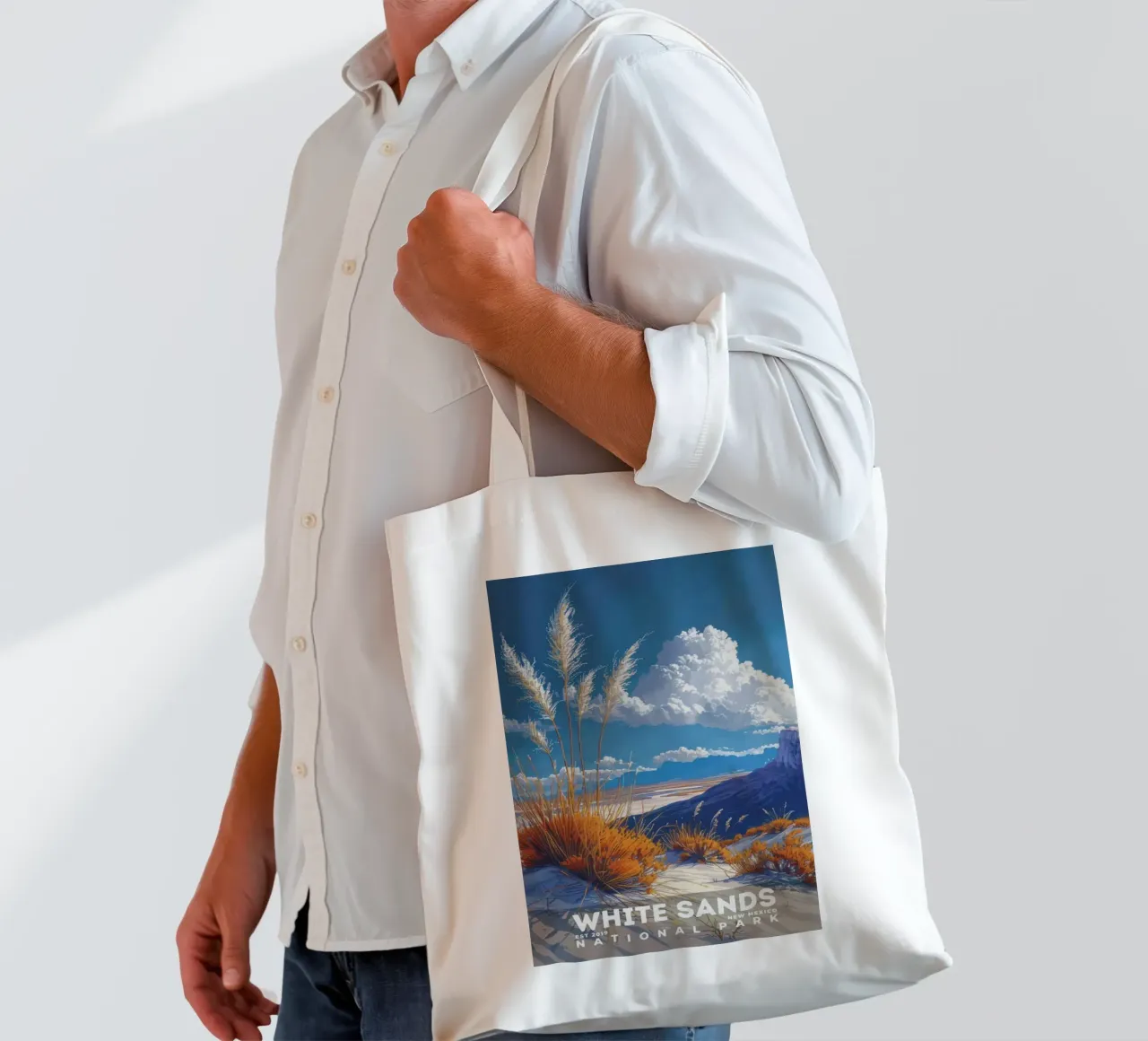 Sabbie Bianche lll borsa in juta da Kenneth