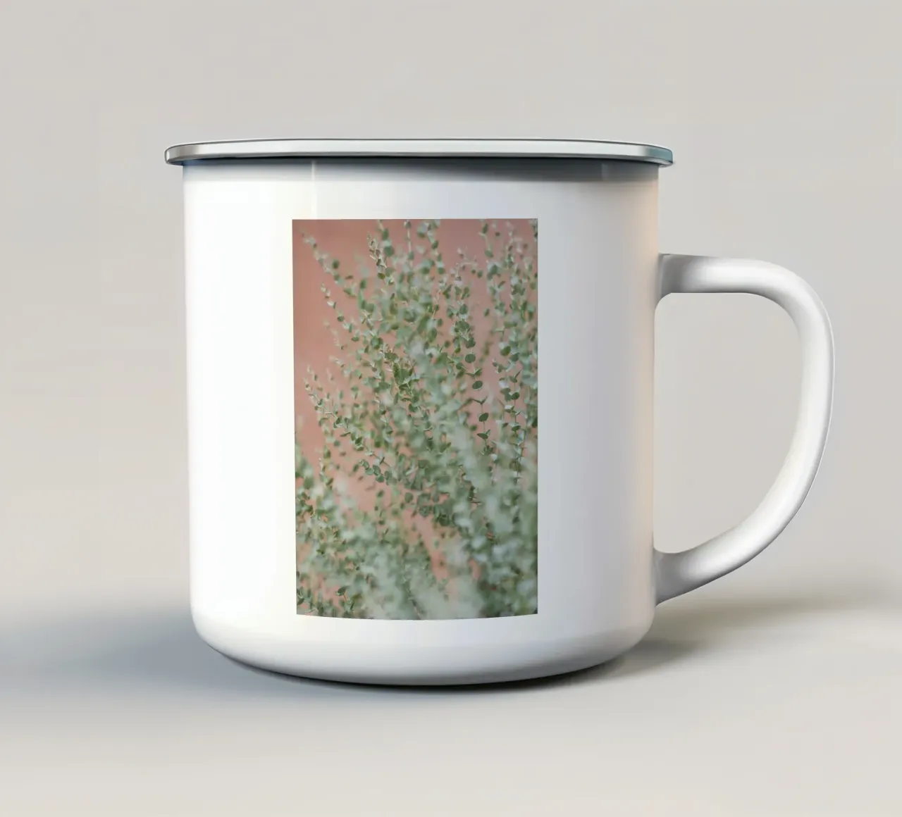 leaf branch on wall tazza in smalto da feny