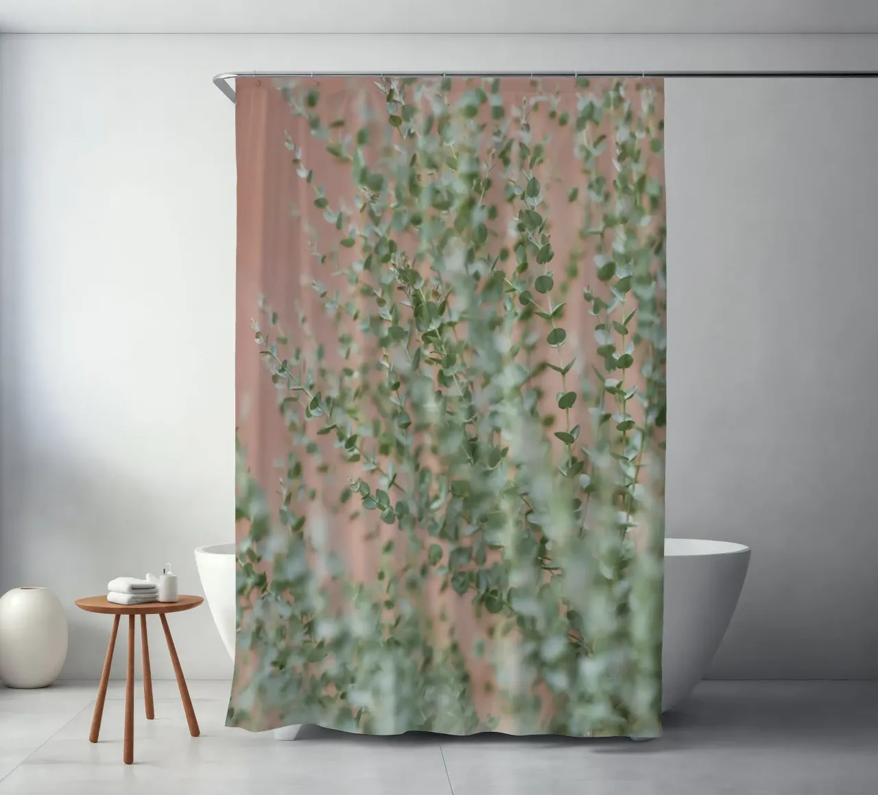leaf branch on wall tenda da doccia da feny