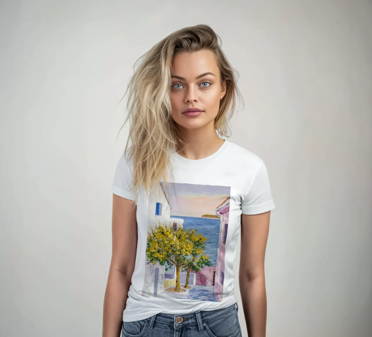 Cortile Lemon Tree t-shirt da donna da Angkasa Mist