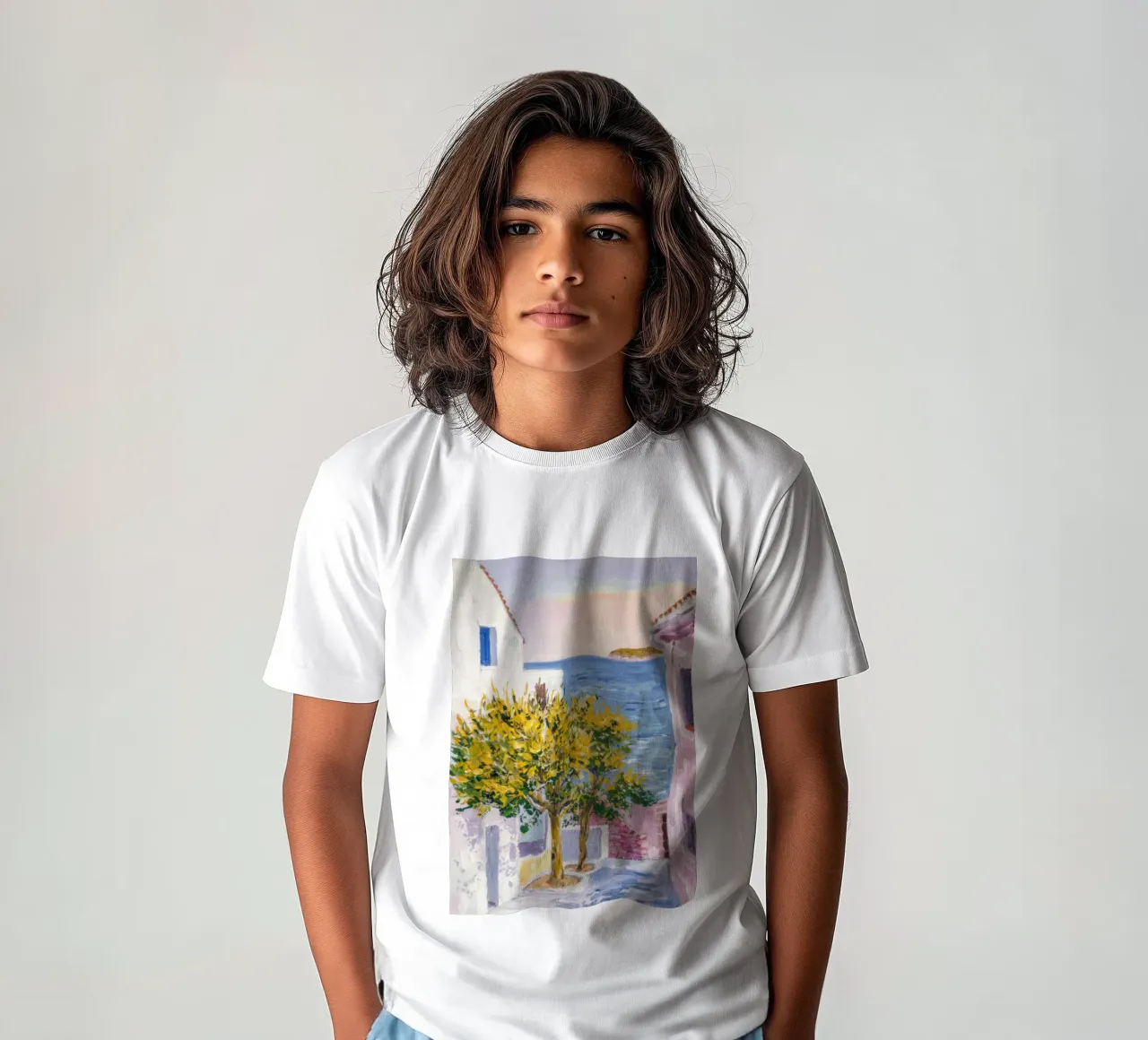 Cortile Lemon Tree t-shirt bambini da Angkasa Mist
