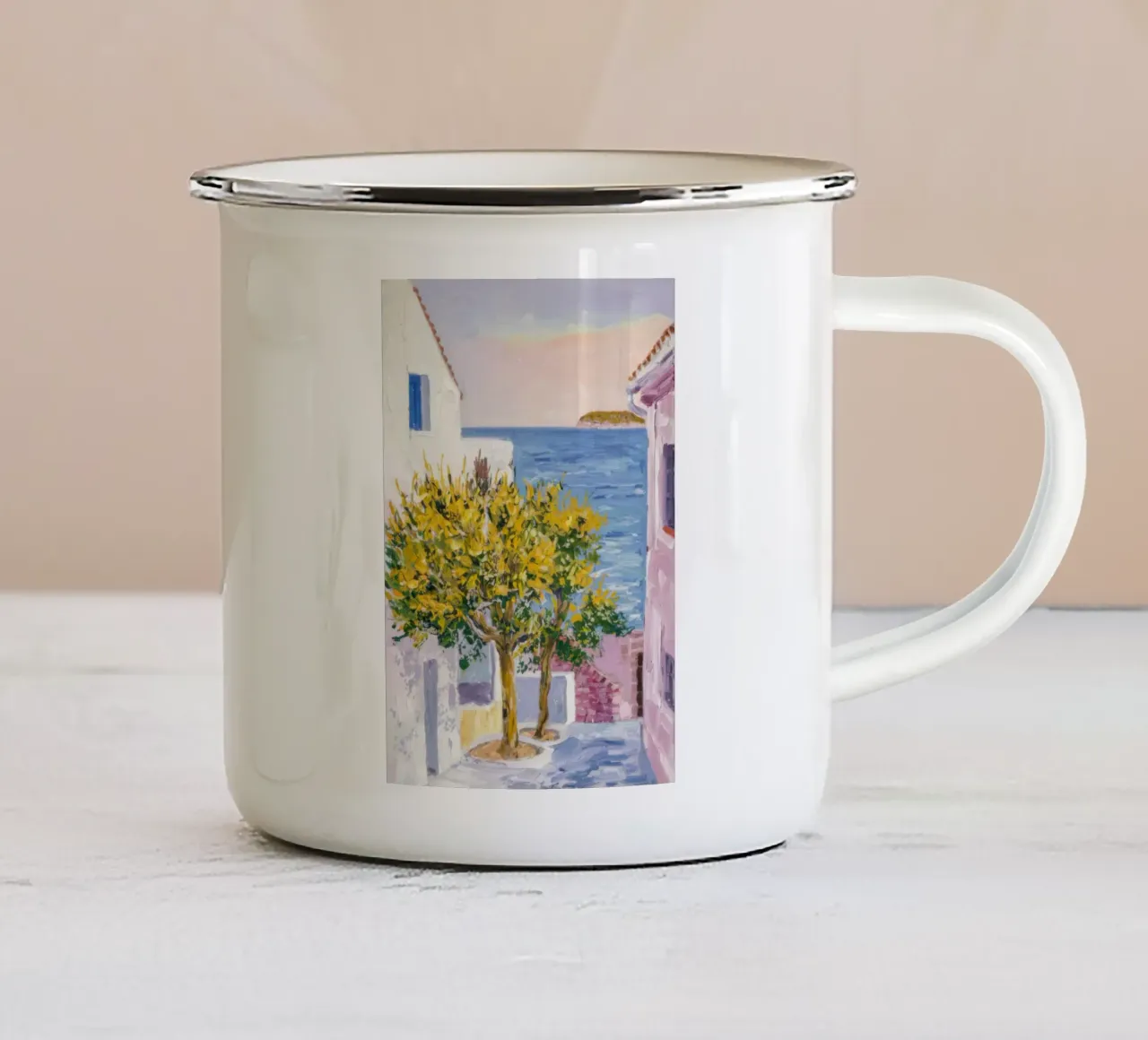 Cortile Lemon Tree tazza in smalto da Angkasa Mist