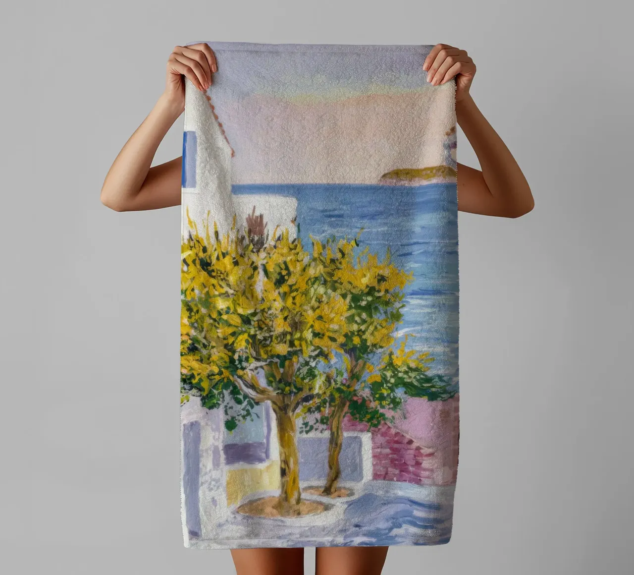 Cortile Lemon Tree asciugamano da bagno da Angkasa Mist