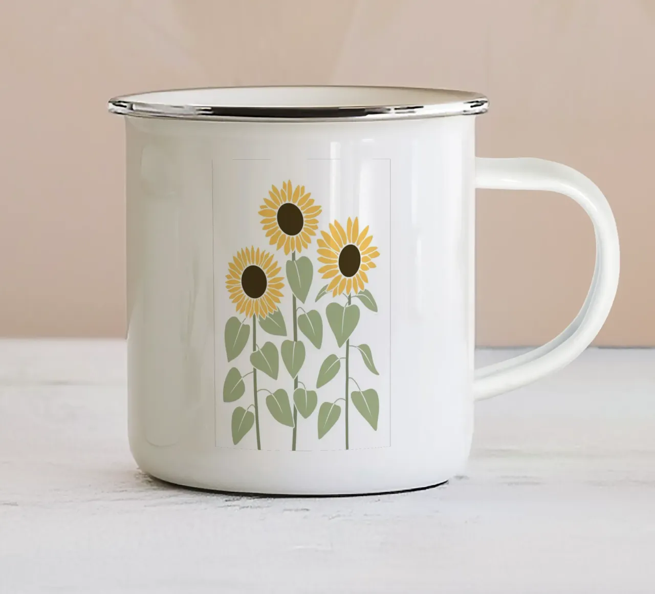 sunflower tazza in smalto da feny