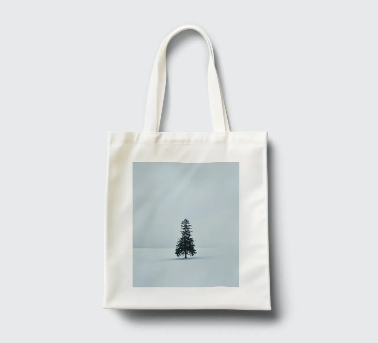 pine tree on snow borsa in juta da feny