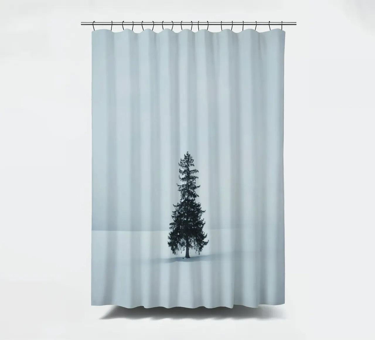 pine tree on snow tenda da doccia da feny