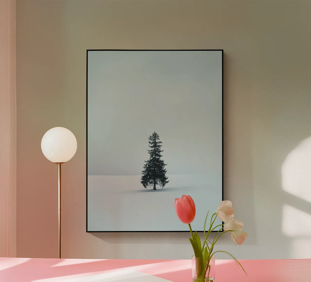 pine tree on snow plexiglass da feny