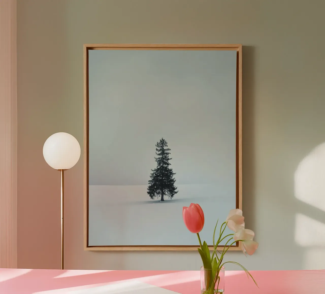pine tree on snow tela da feny