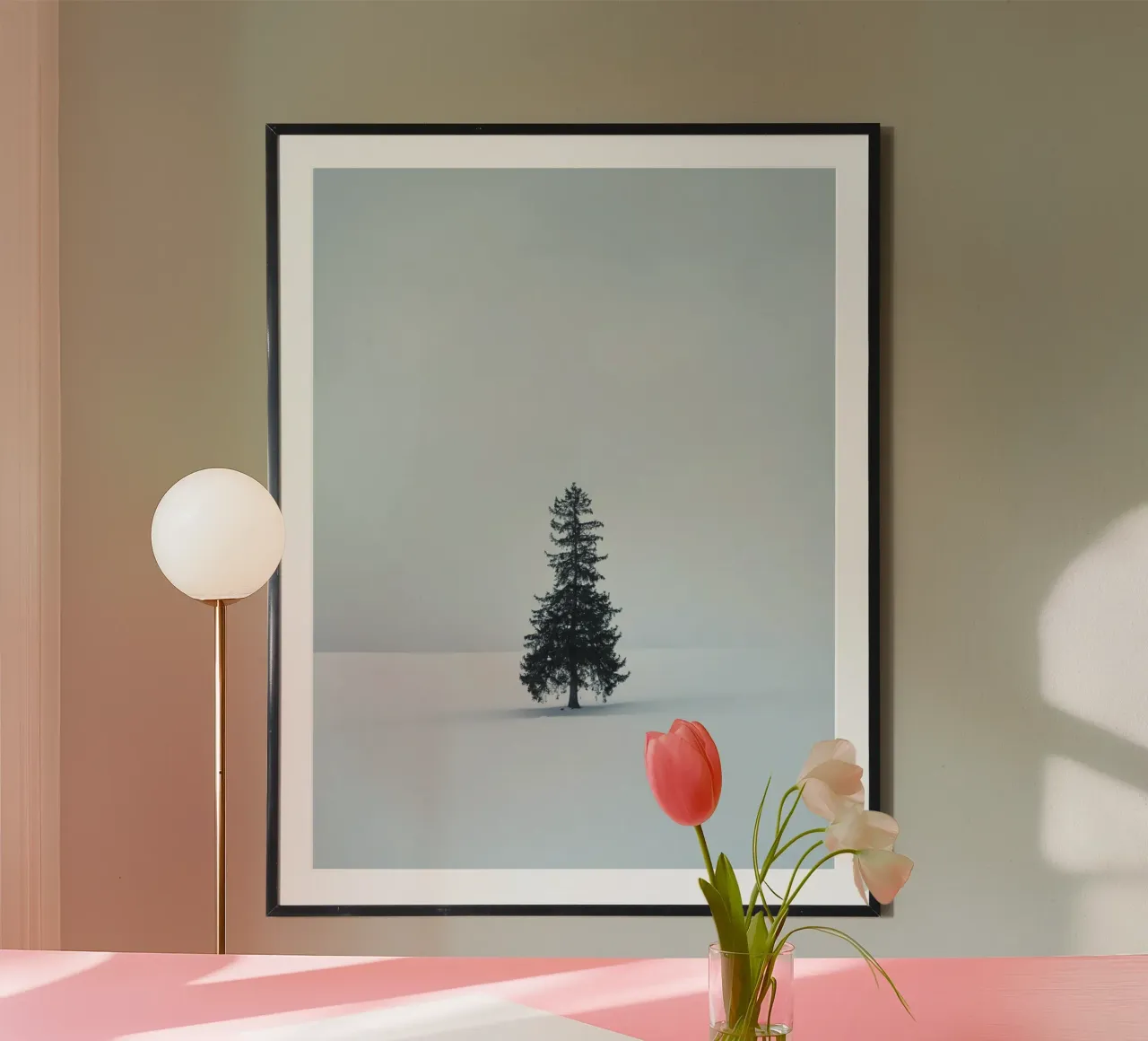 pine tree on snow carta hahnemühle da feny