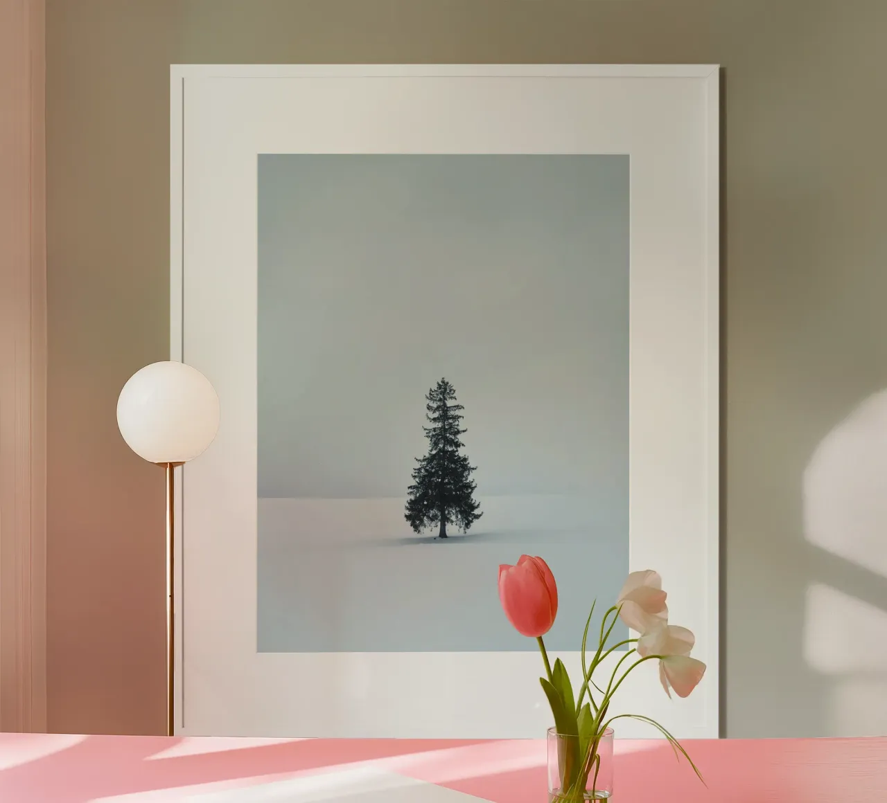 pine tree on snow carta hahnemühle da feny