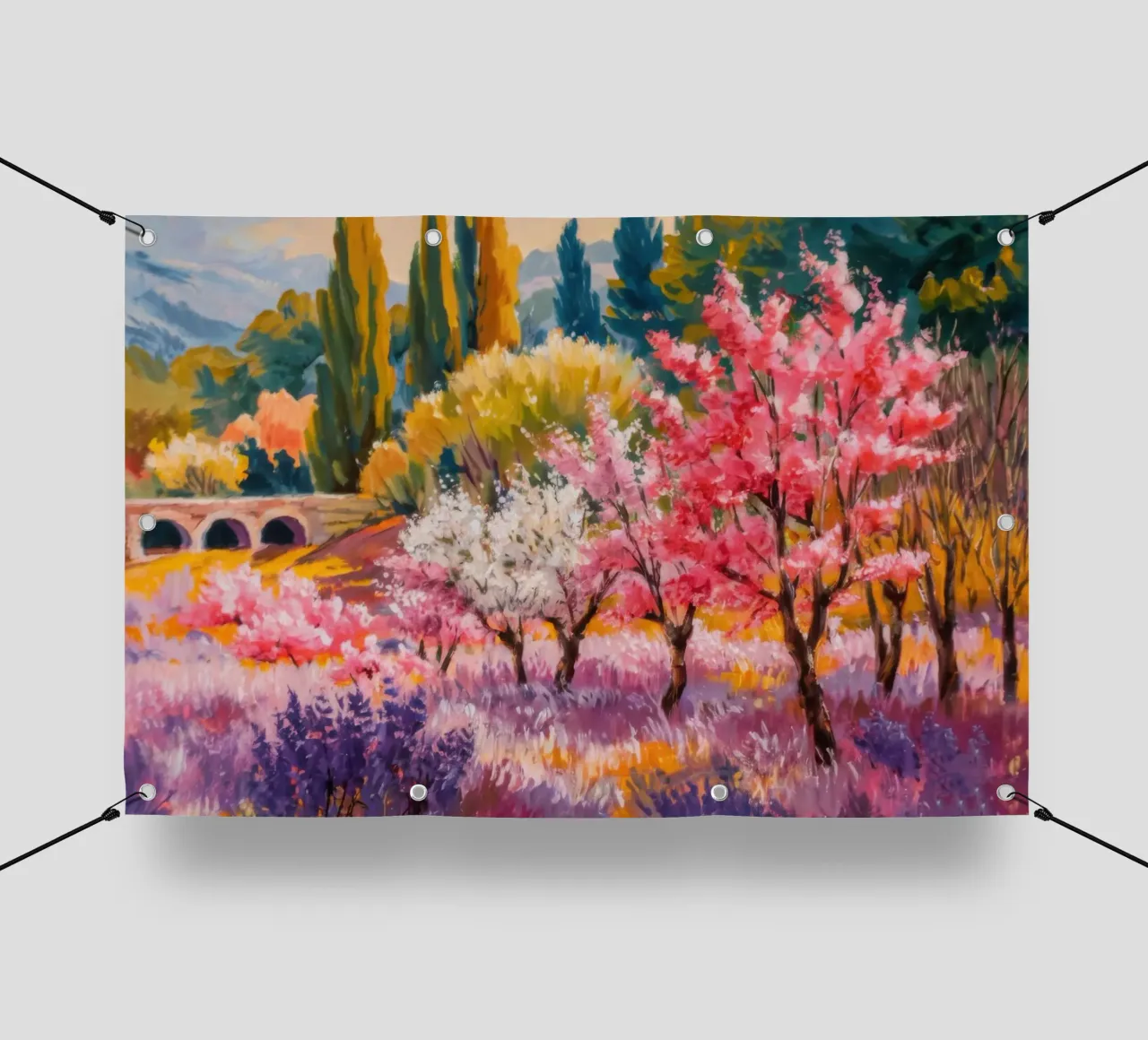 Ponte dei Fiori di Primavera telo in pvc da Angkasa Mist