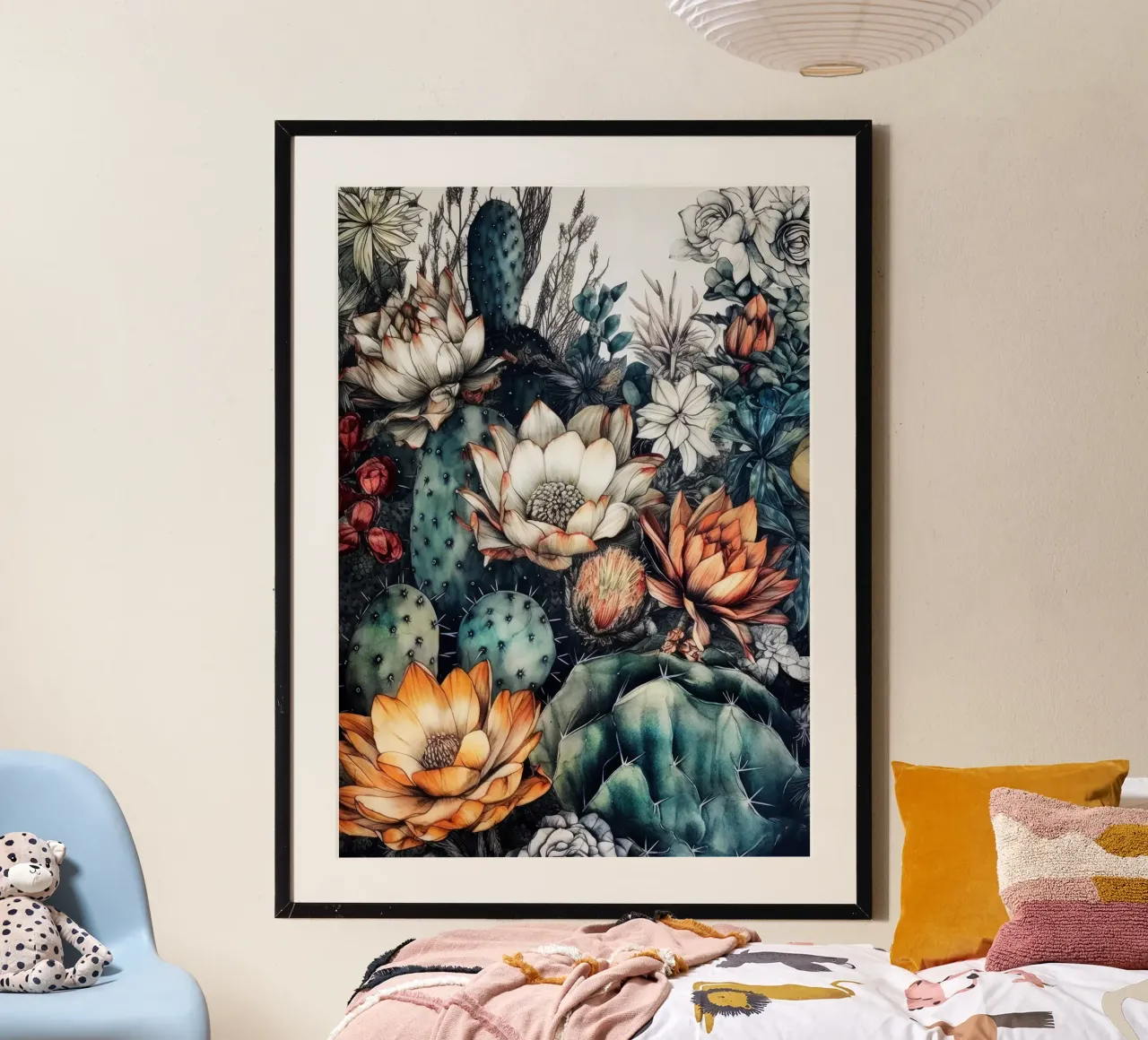 Arte della natura con piante grasse e cactus G poster con telaio in plastica da Justyna Jaszke JBJart