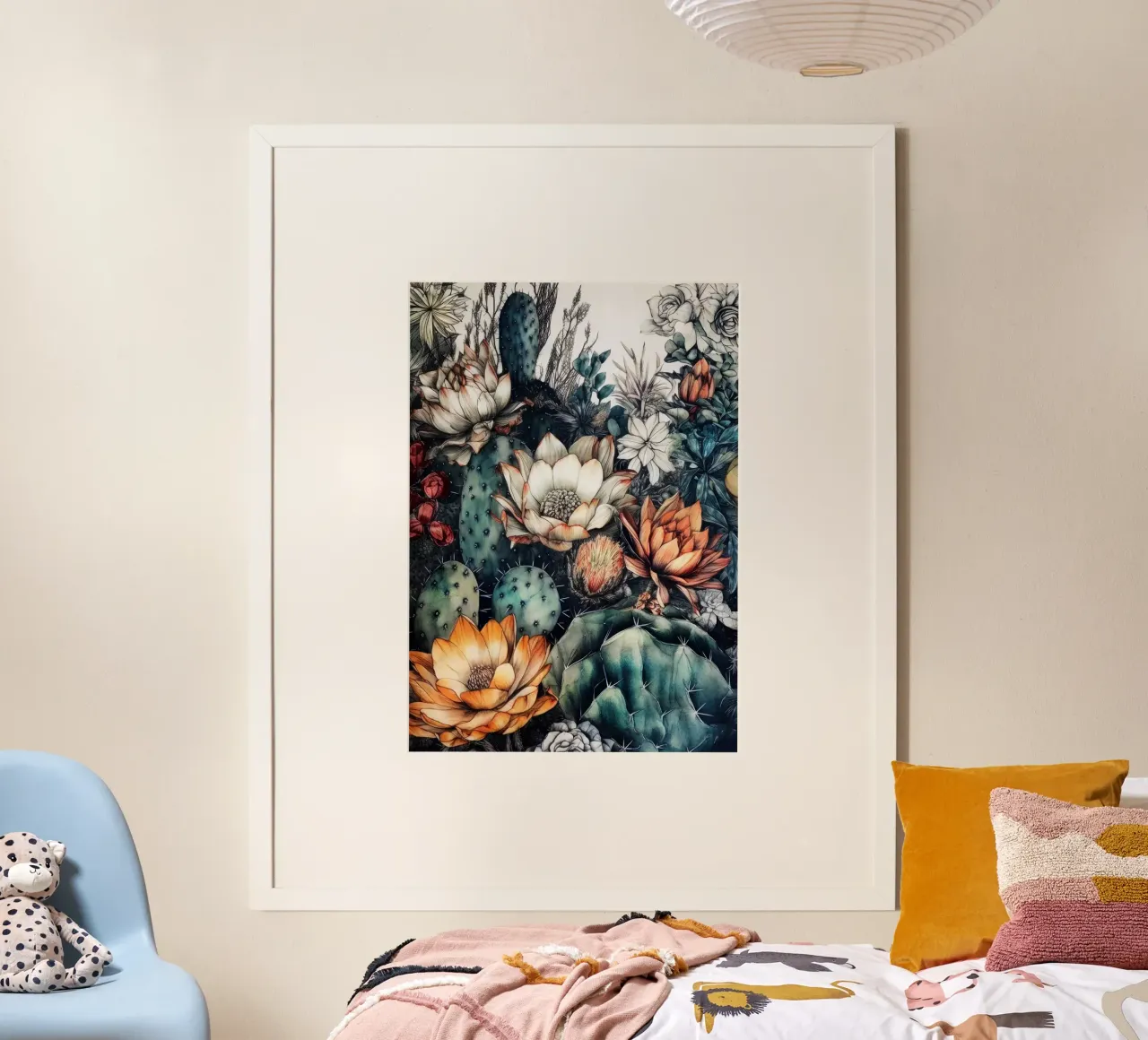 Arte della natura con piante grasse e cactus G poster con telaio in plastica da Justyna Jaszke JBJart