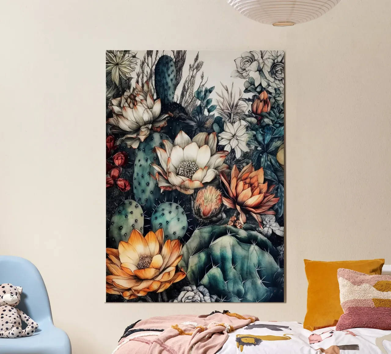 Arte della natura con piante grasse e cactus G poster con telaio in plastica da Justyna Jaszke JBJart