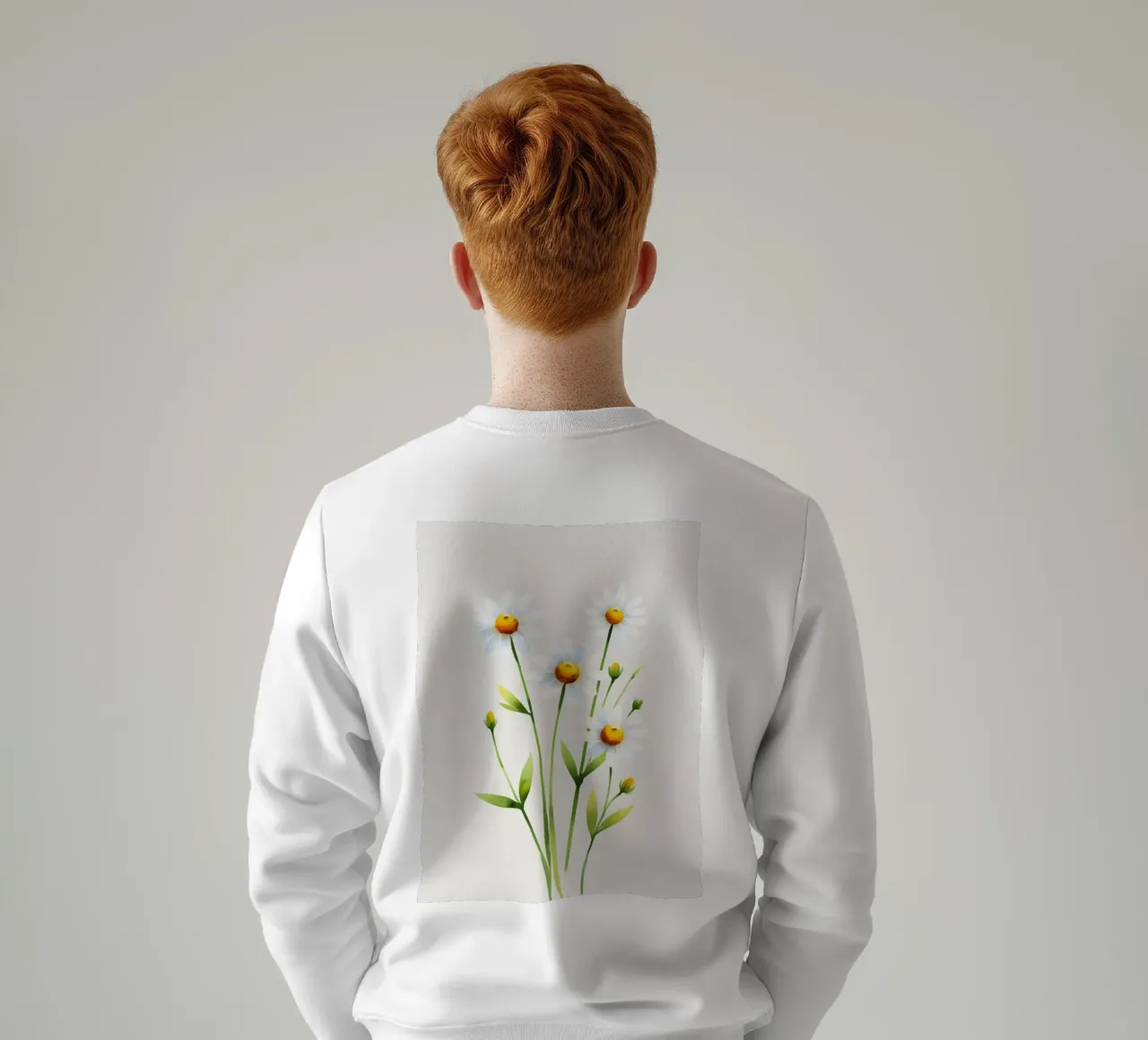 Minimalista Acquerello fiori di camomilla Poster felpa da Bloom And Brush