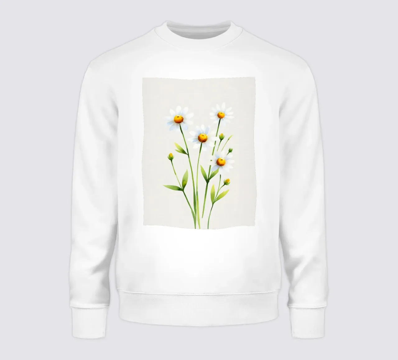 Minimalista Acquerello fiori di camomilla Poster felpa da Bloom And Brush