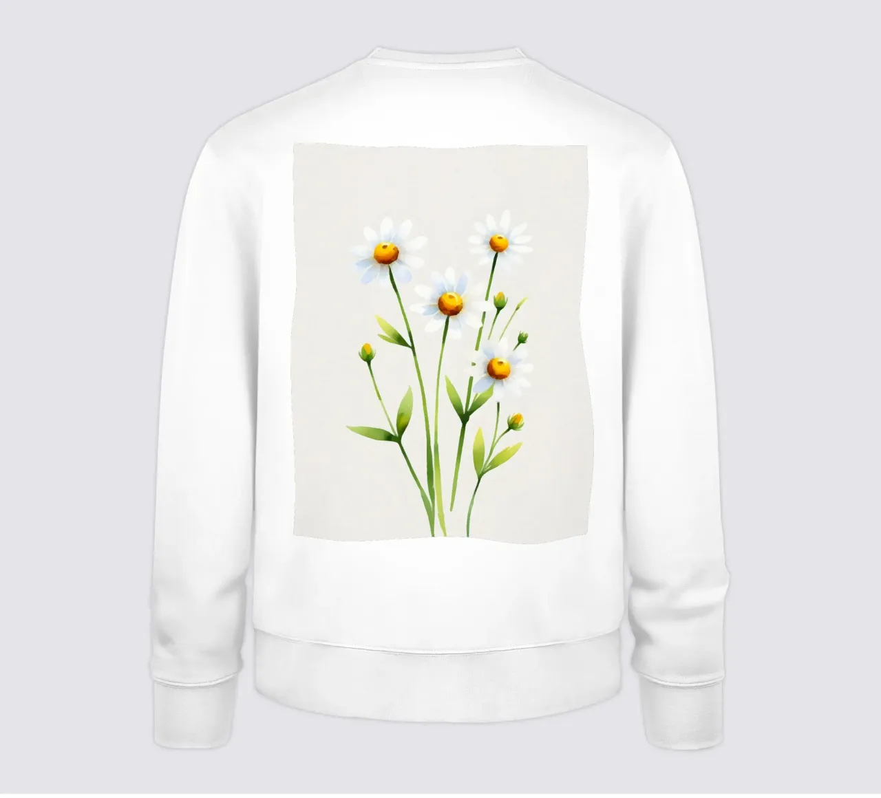 Minimalista Acquerello fiori di camomilla Poster felpa da Bloom And Brush