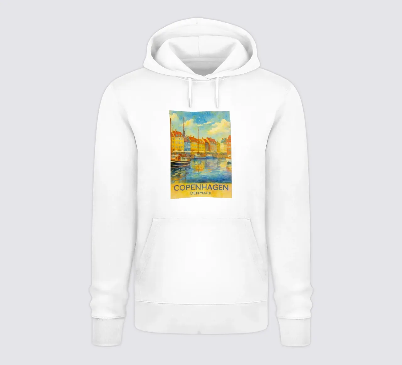 copenaghen danimarca pittura acquerello felpa con cappuccio da lilly