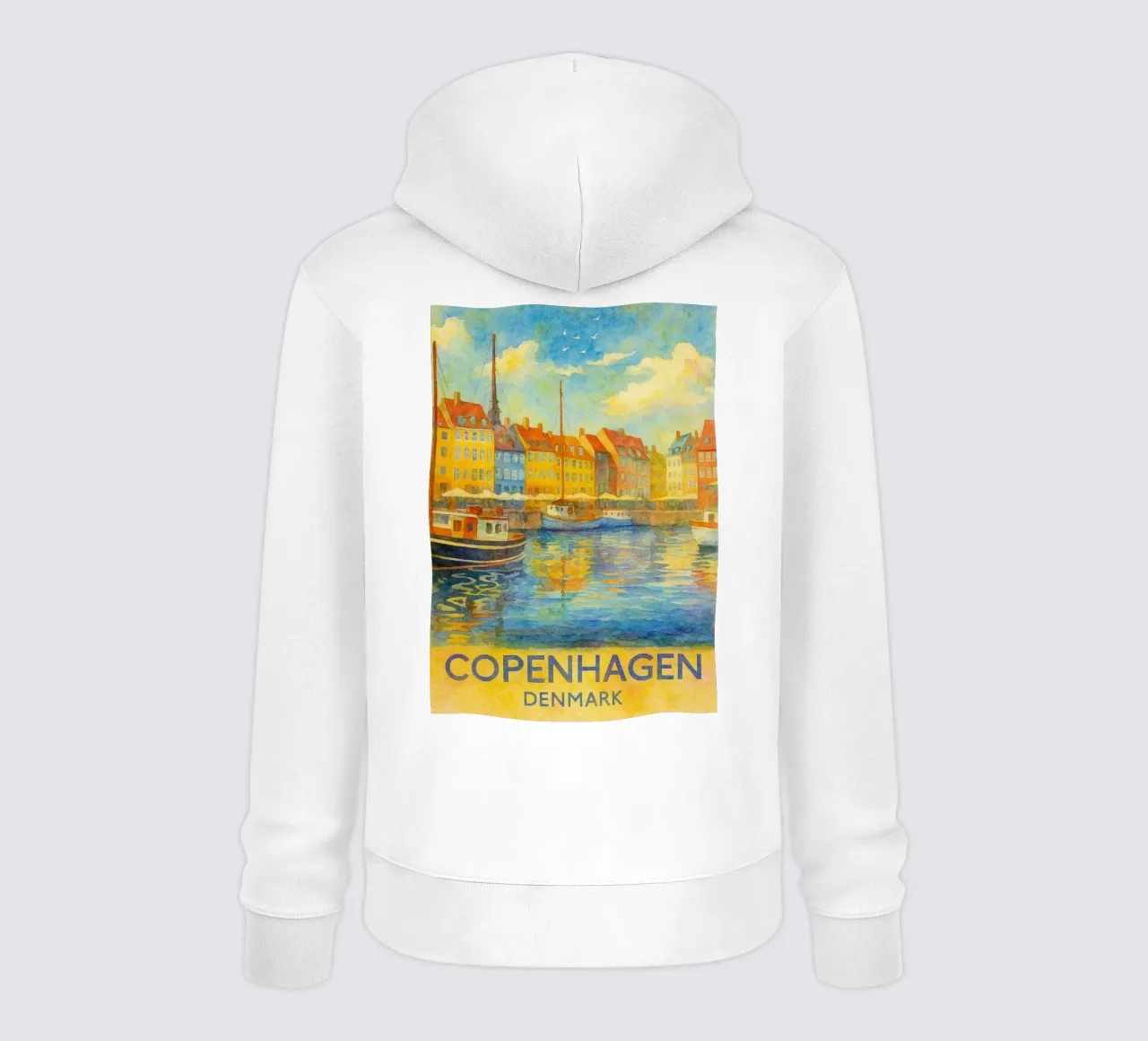 copenaghen danimarca pittura acquerello felpa con cappuccio da lilly