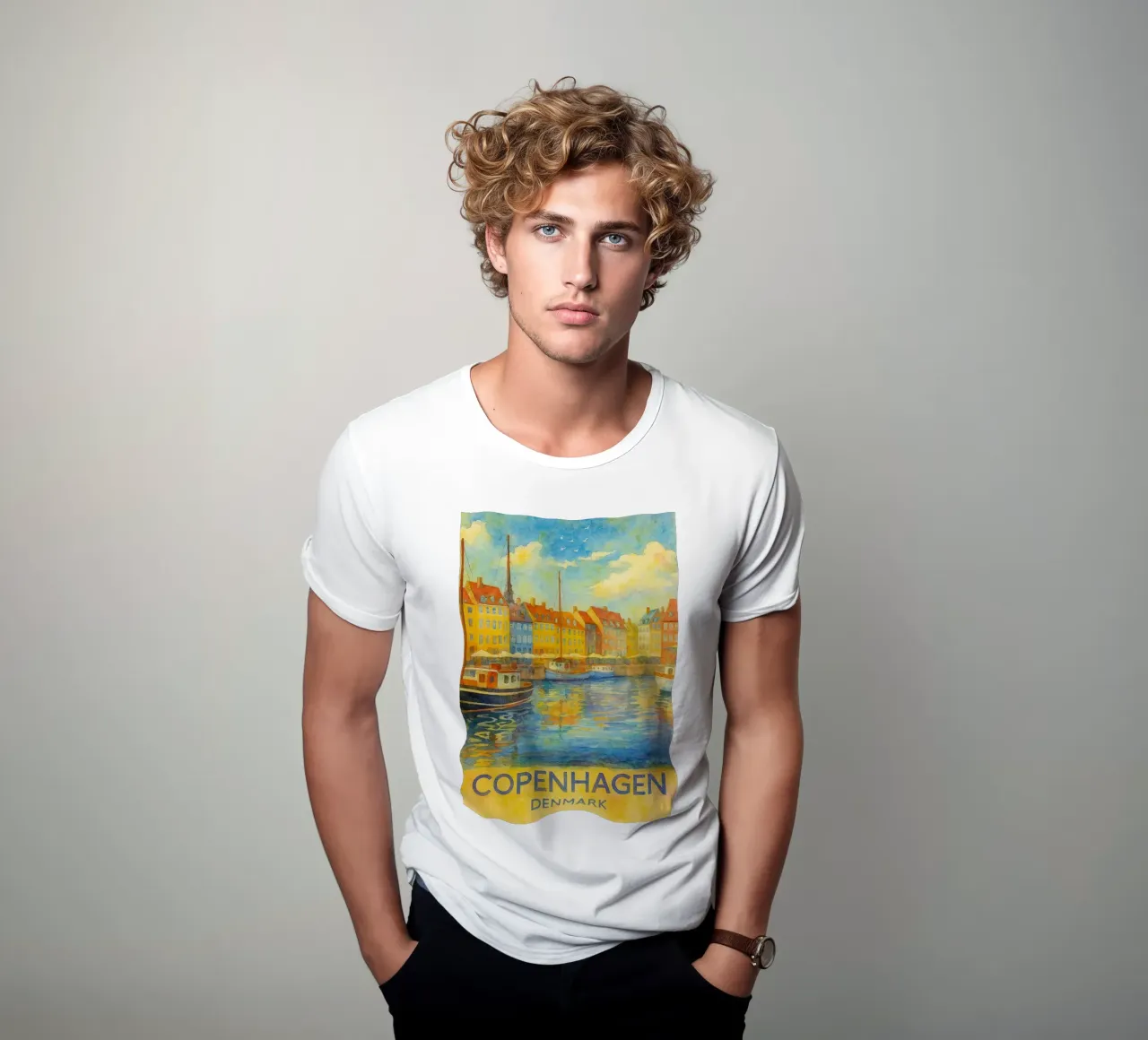 copenaghen danimarca pittura acquerello t-shirt da lilly