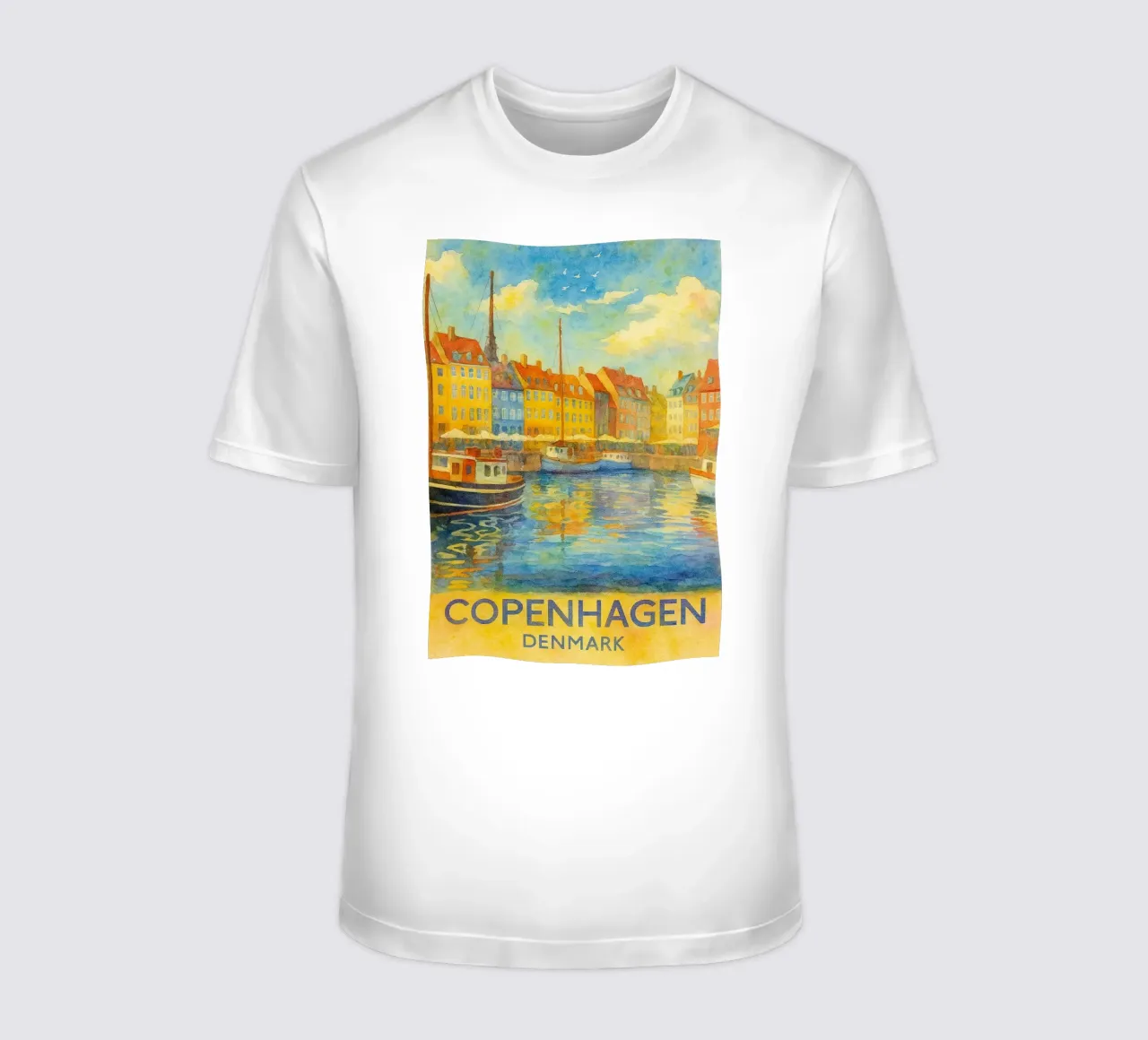 copenaghen danimarca pittura acquerello t-shirt da lilly