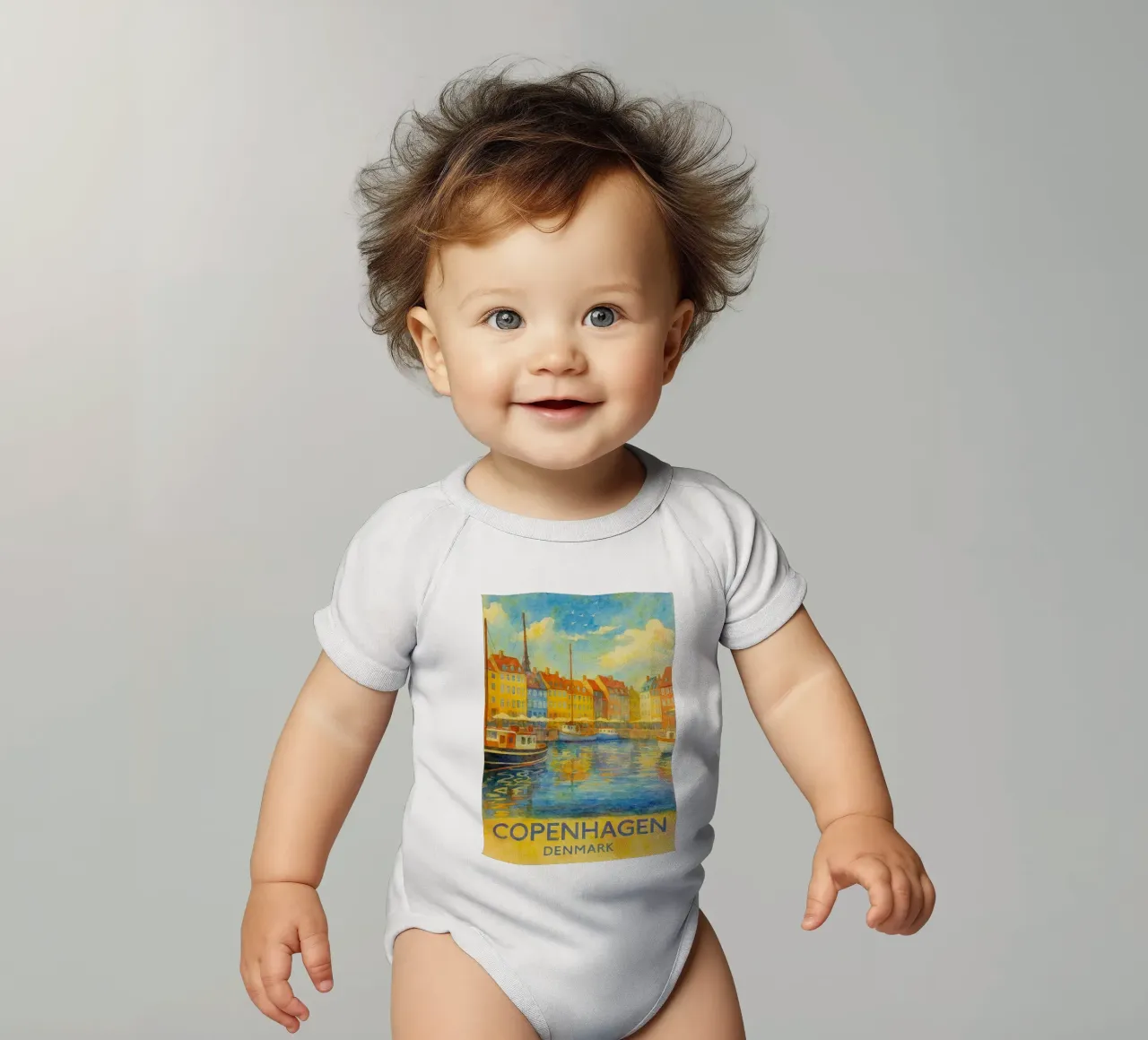 copenaghen danimarca pittura acquerello body neonato maniche corte da lilly